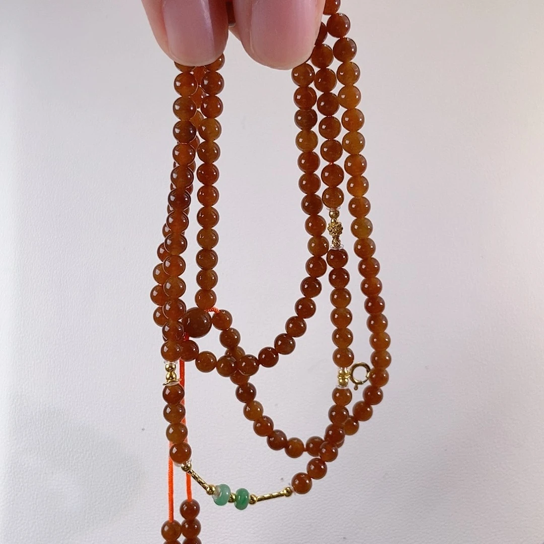 颈饰18K金镶嵌和田玉