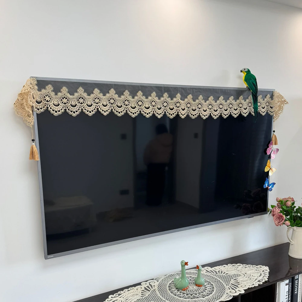 电视机新款防尘盖电视盖巾防尘罩曲面曲屏家用不取挂式欧式蕾丝