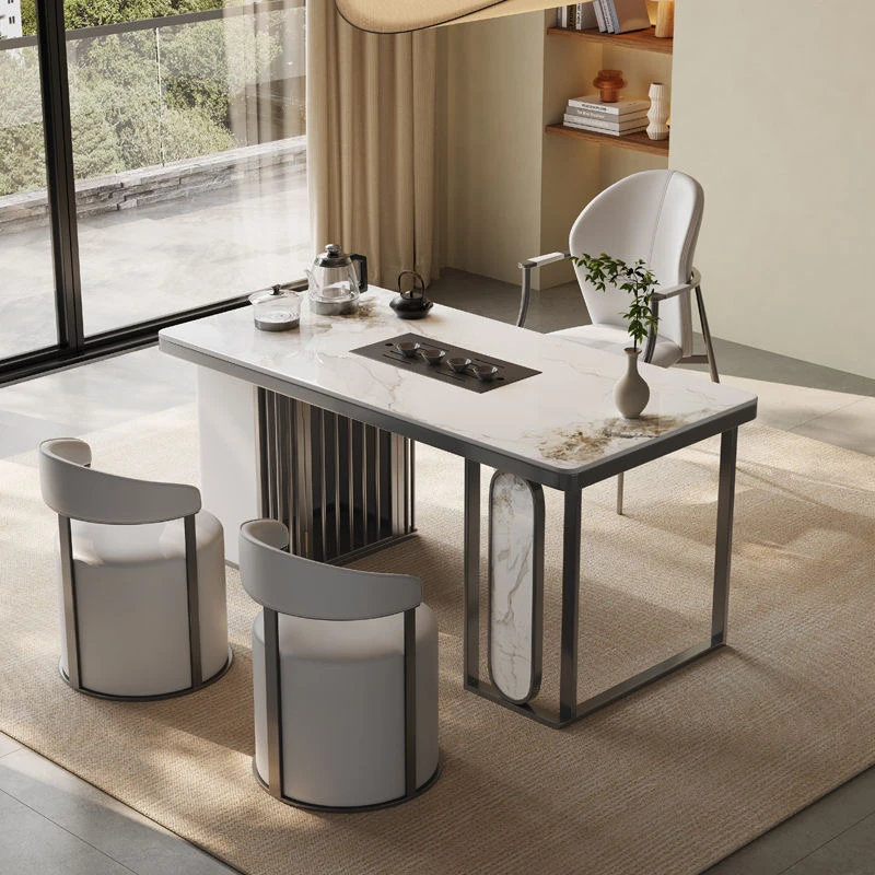 轻奢岩板茶台茶桌现代简约阳台茶桌椅组合茶几办公室小户型泡茶桌