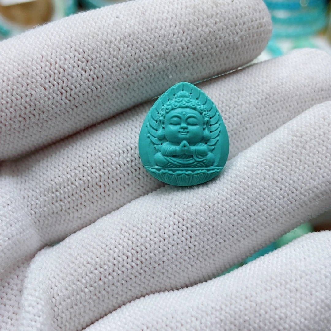 绿松石未镶嵌观音宝宝