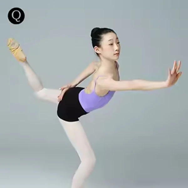 青青之舞 | 进口奶丝前折子吊带体服 舞蹈练功服女连体紧身形体服