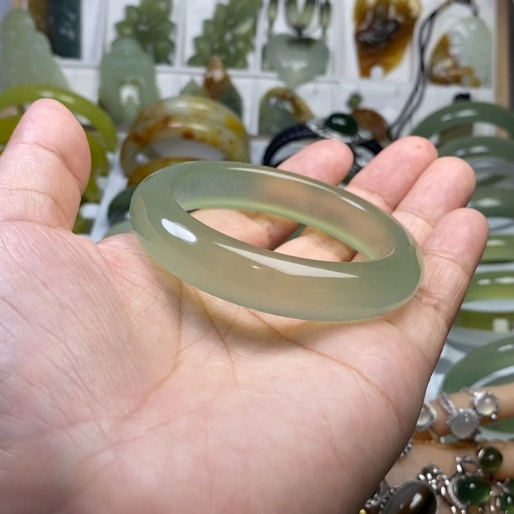 蛇纹石玉手镯未镶嵌肥*～