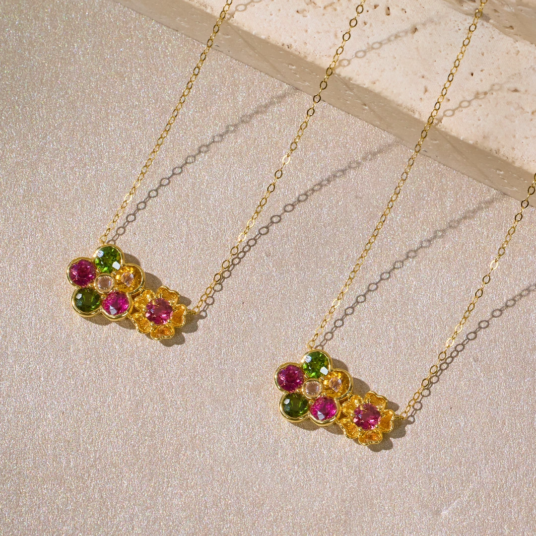 【歪歪】碧玺锁骨链*18K金镶嵌（多样性发一）XB-S9777