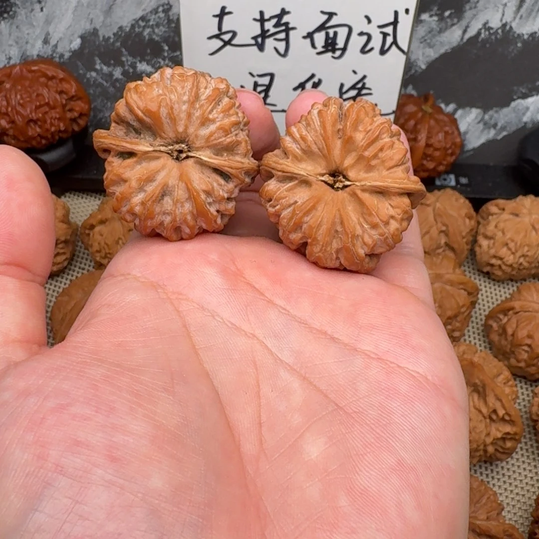 把件文玩核桃38尺平谷凹底