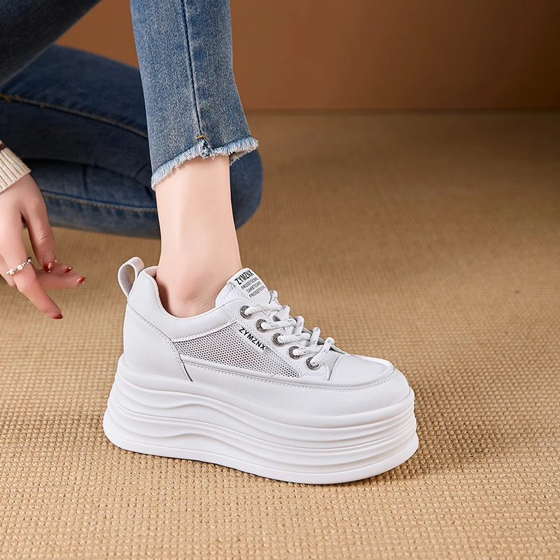 【10公分】经典百搭小白鞋女2025春季新款韩版小个子厚底增高女鞋