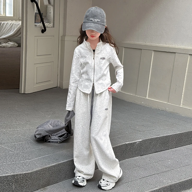 女童春季套装2025新款洋气时尚韩版两件套6-12岁中大童学生衣服潮