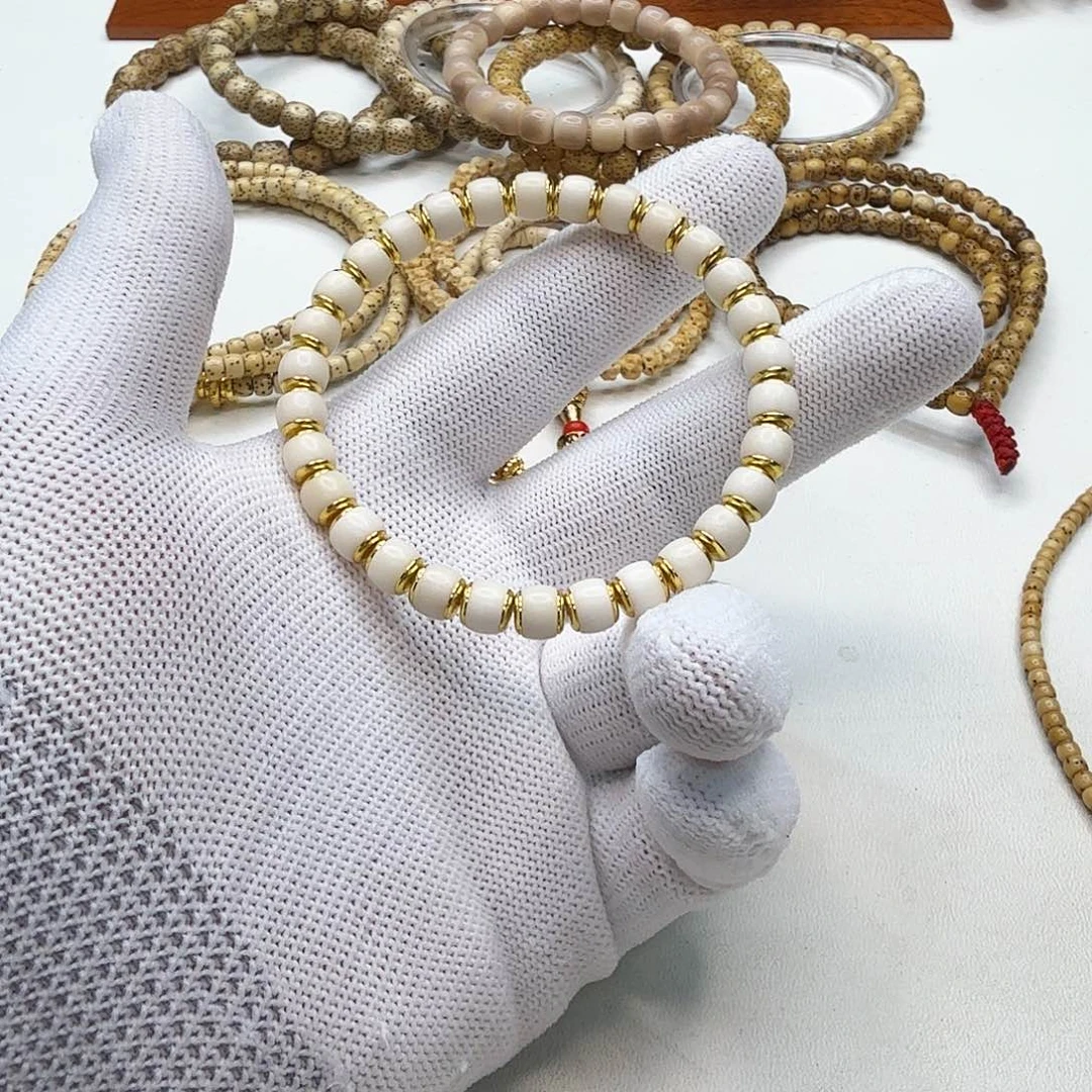 星月菩提吊坠10创世白玉菩提金盾7左右桶单圈