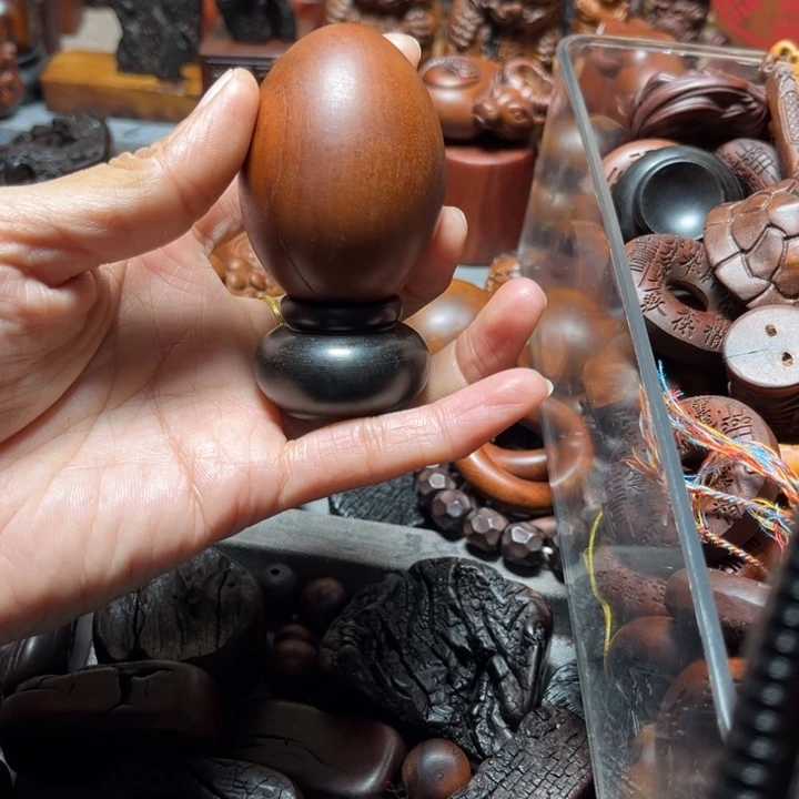 木雷击枣木龙蛋手把件