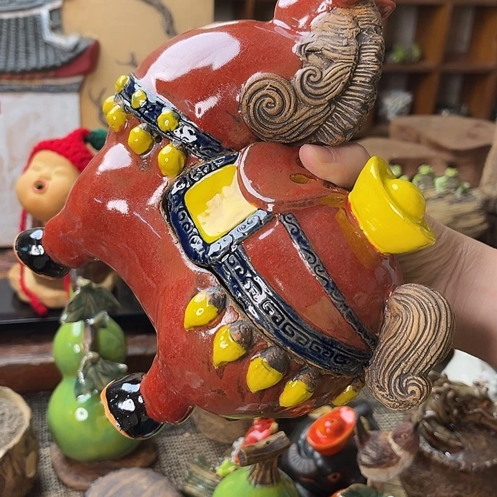 幺***秀古建筑陶瓷挂画摆件装饰立马成功香炉摆件装饰