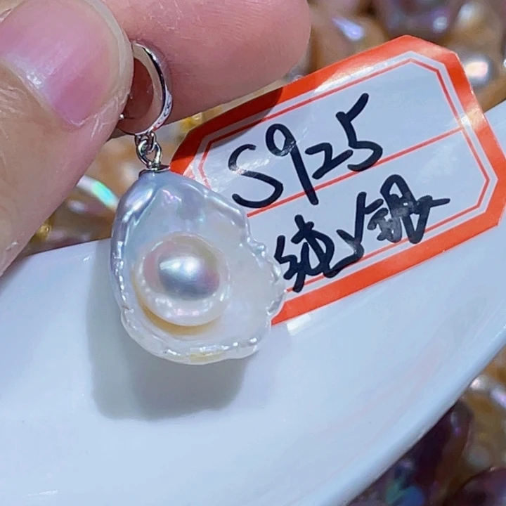 淡水珍珠银S925镶嵌颈饰