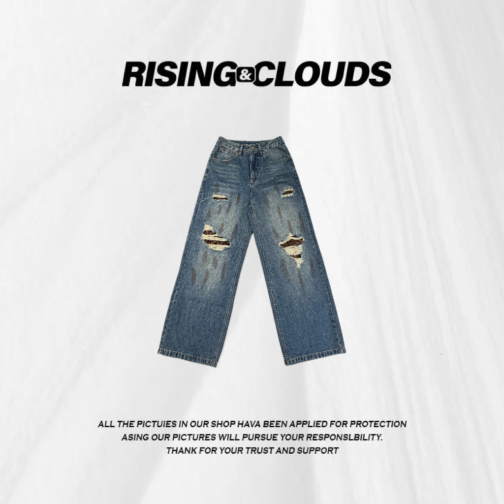 RISING&CLOUDS莎莎【迟暮叙】深圳时尚显瘦破洞牛仔裤090351