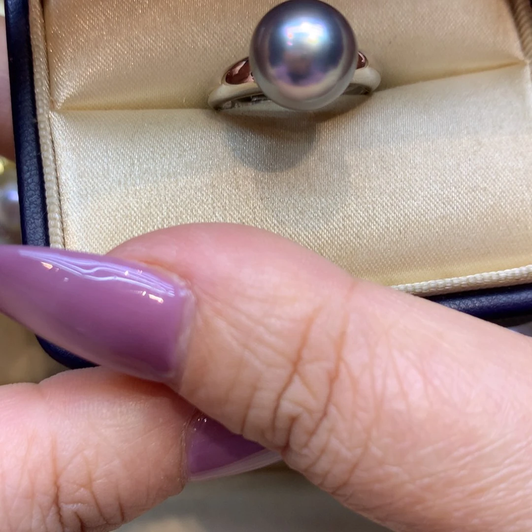 银S925镶嵌戒指海水珍珠
