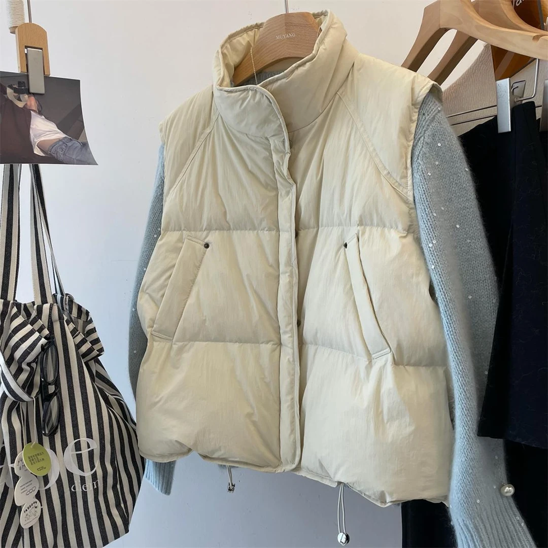 超好看又保暖舒适百搭立领棉马甲外套女2025秋冬新款外穿短款马夹