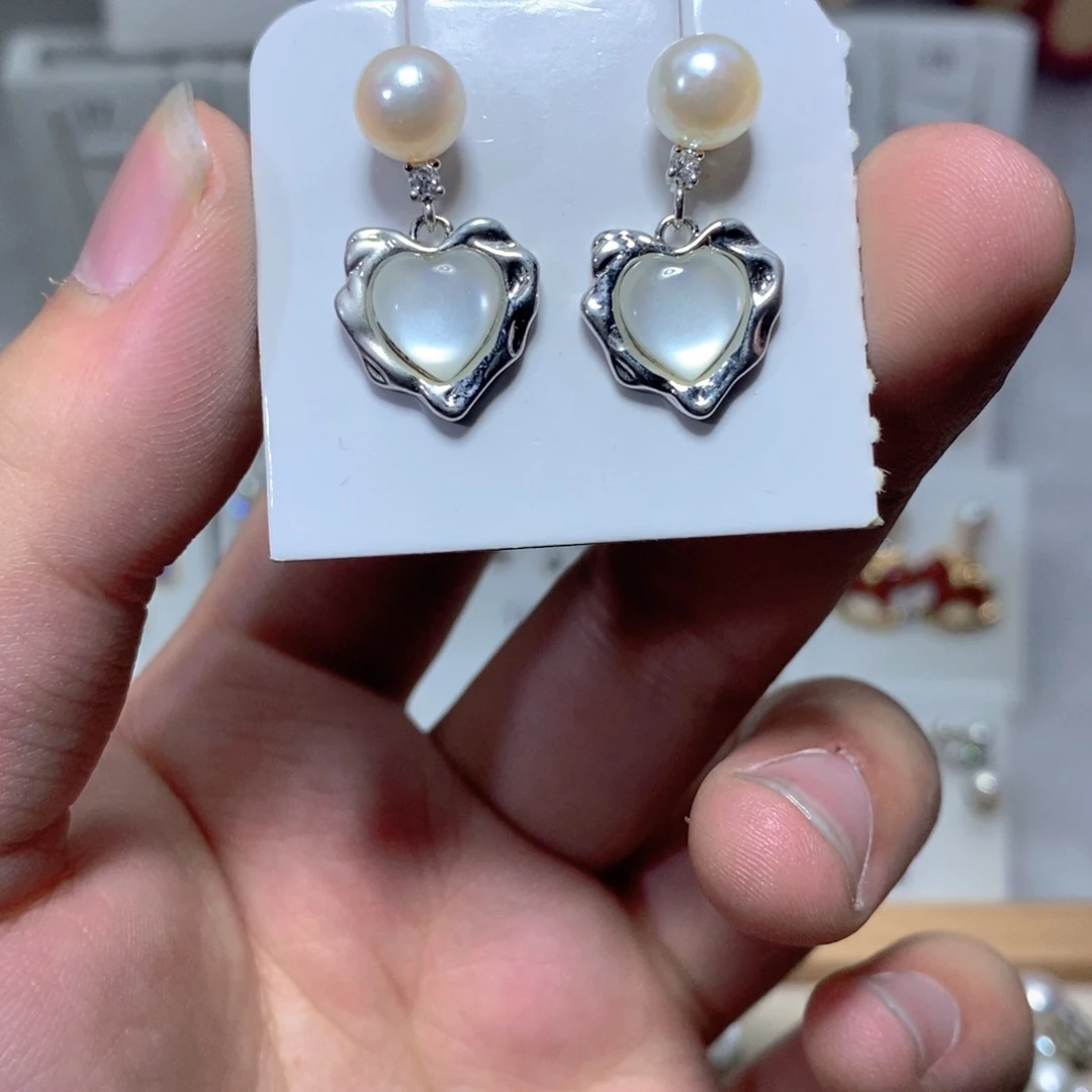 耳饰淡水珍珠银S925镶嵌