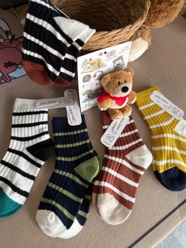 秋冬中筒袜韩版袜子男女春秋婴儿中筒棉袜冬季日系