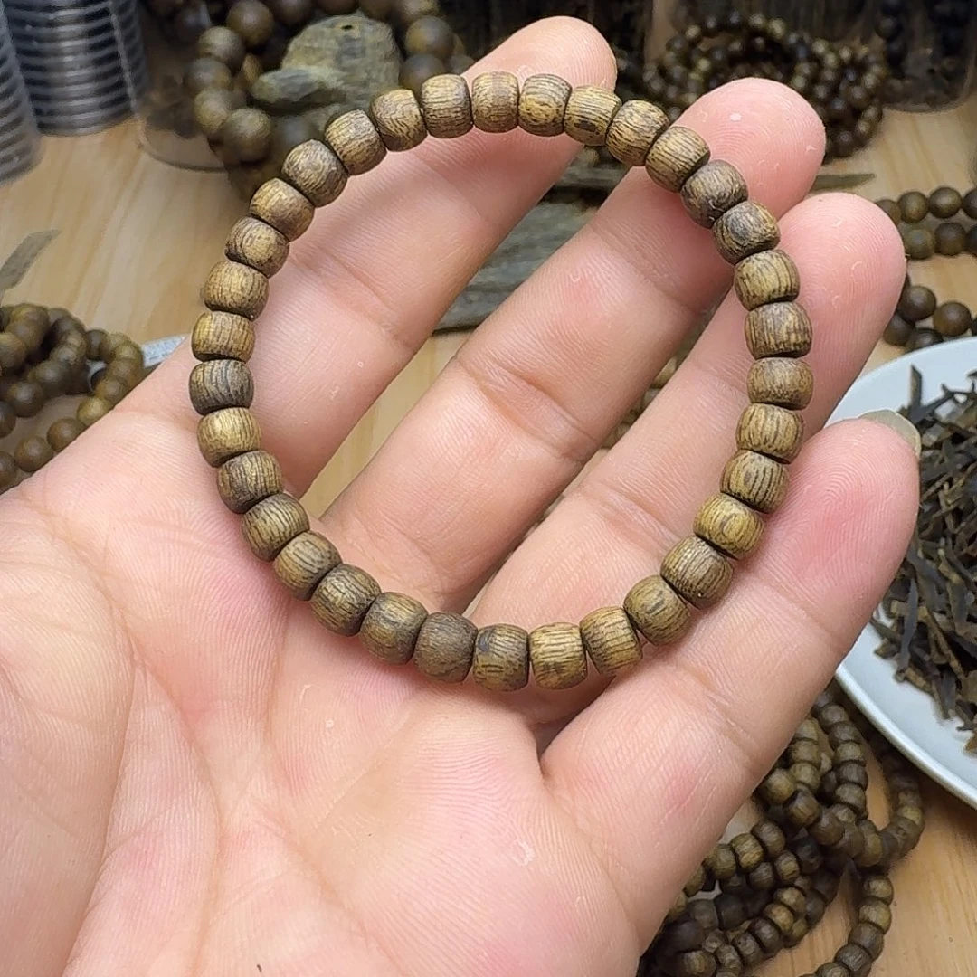 沉香碎屑沉香福利款单圈古珠06mm