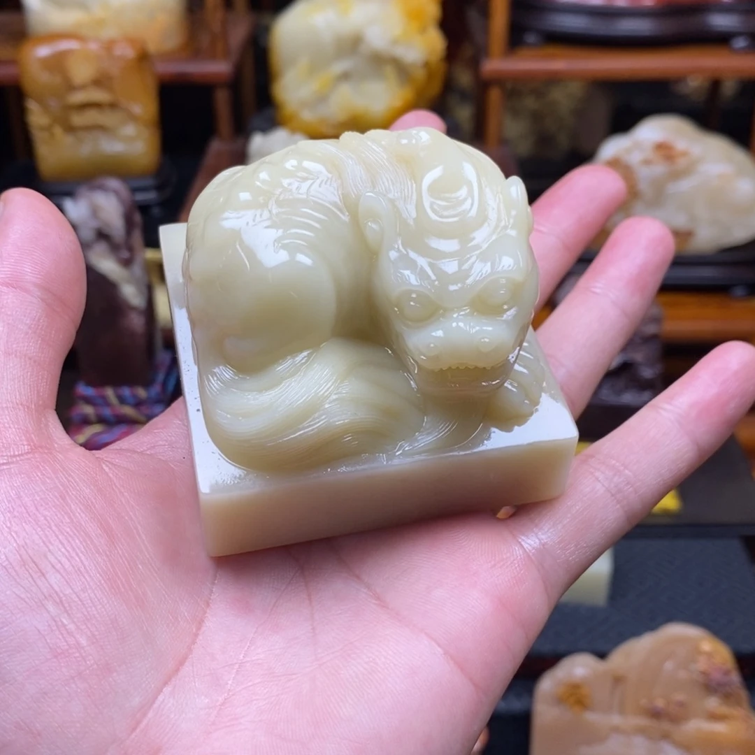 寿山石其他金**马红红火火好好好