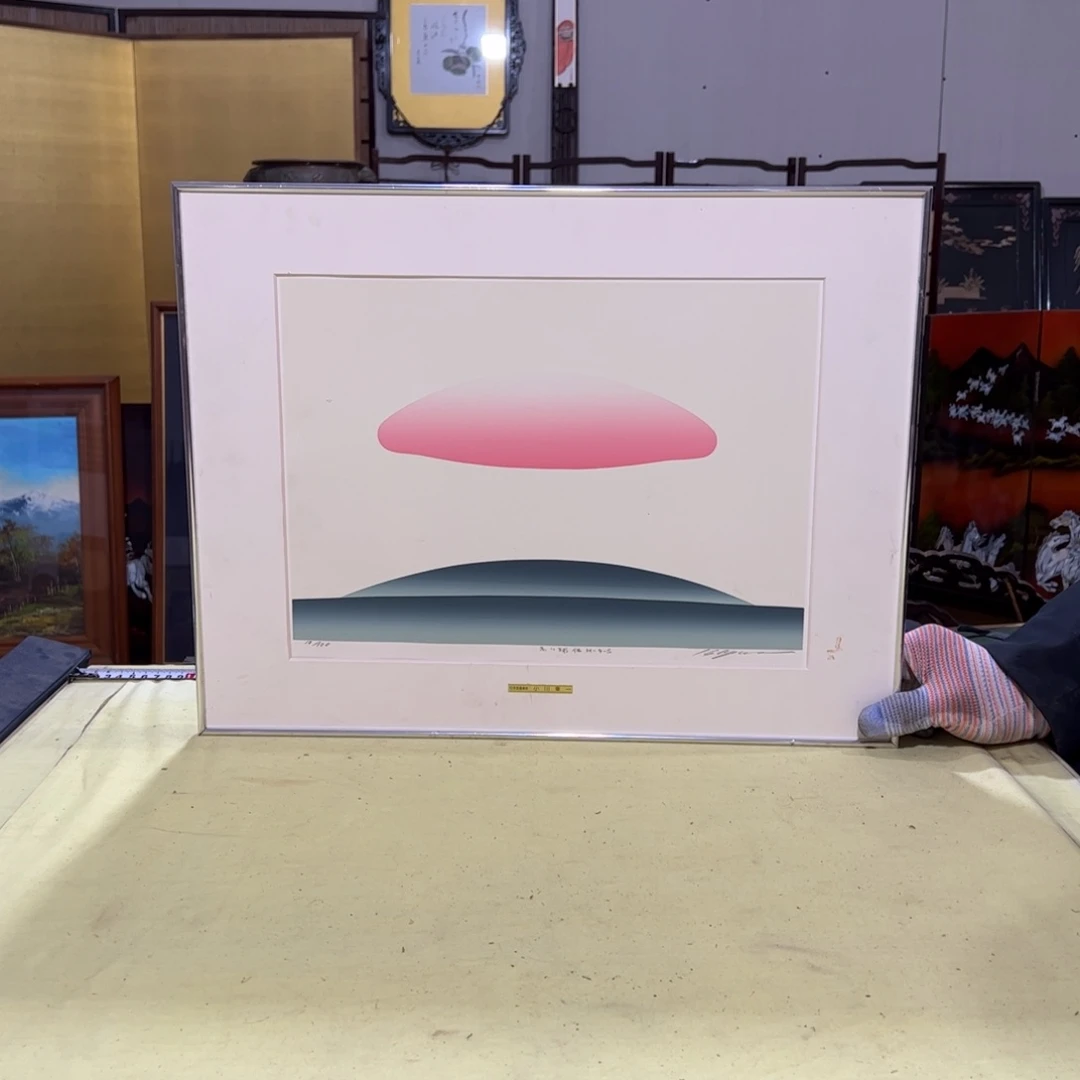 绘画流**球屏风框画茶空间设计