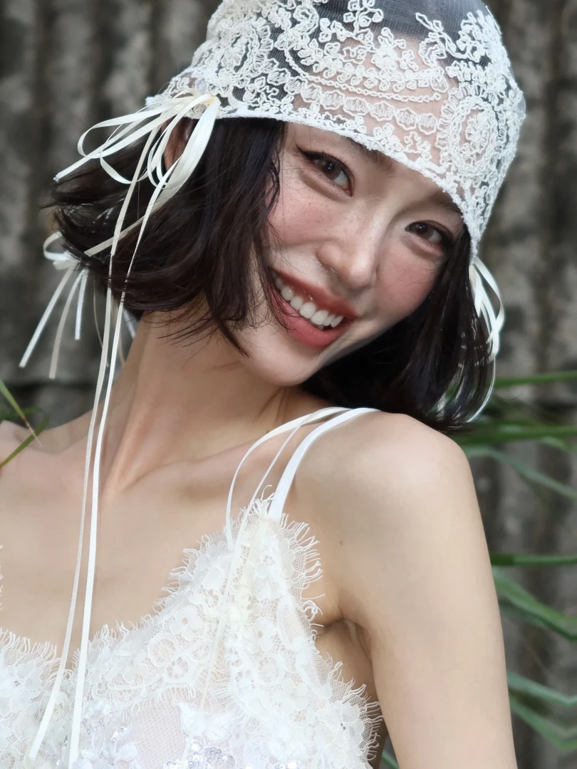沁心｜蕾丝蝴蝶结手作法式发帽