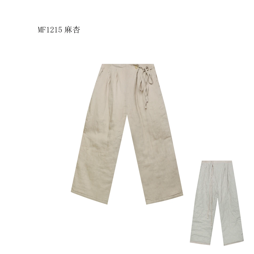 【麻訪家】MF1215麻杏文艺复古舒适保暖百搭休闲加厚麻棉裤