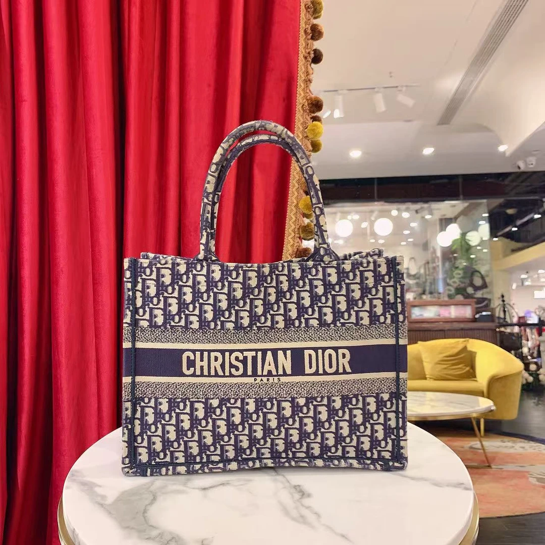95新 DIOR/迪奥 GGS迪奥托特tote中号蓝色老花手提包39369026