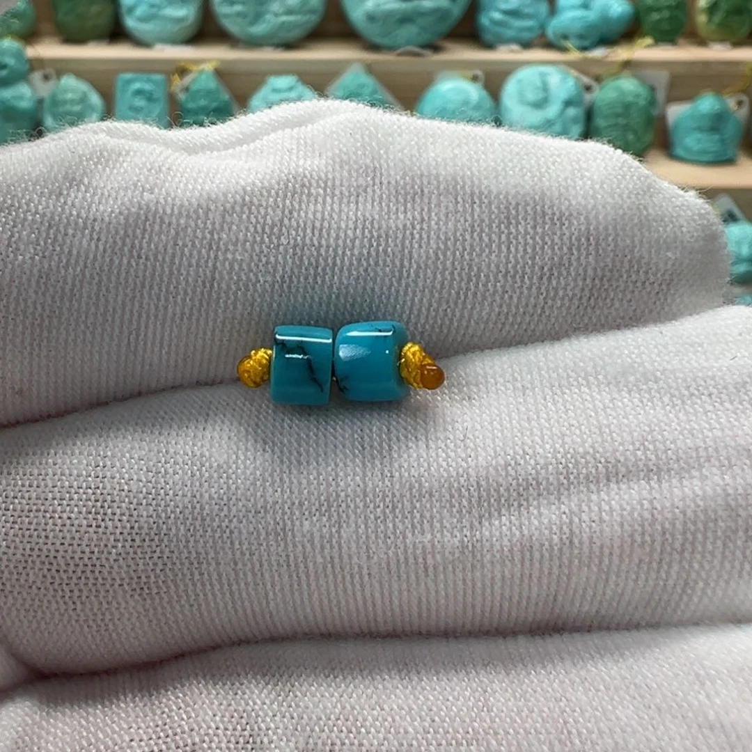 未镶嵌绿松石直切珠5x3.8mm
