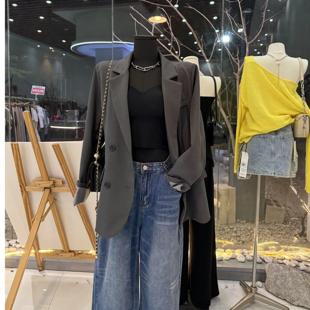 原创1915韩版气质西装外套女高级感休闲宽松实ti店版型chao正！春