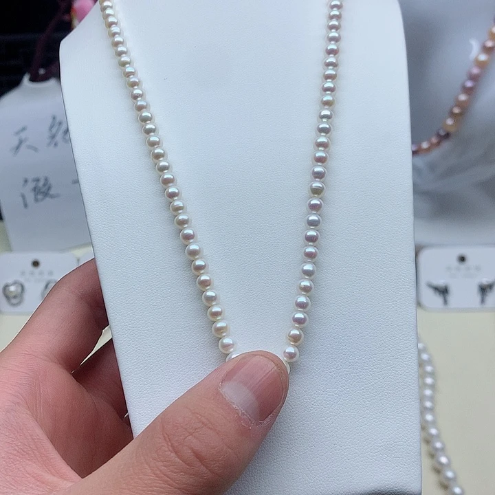 钛钢项链淡水珍珠