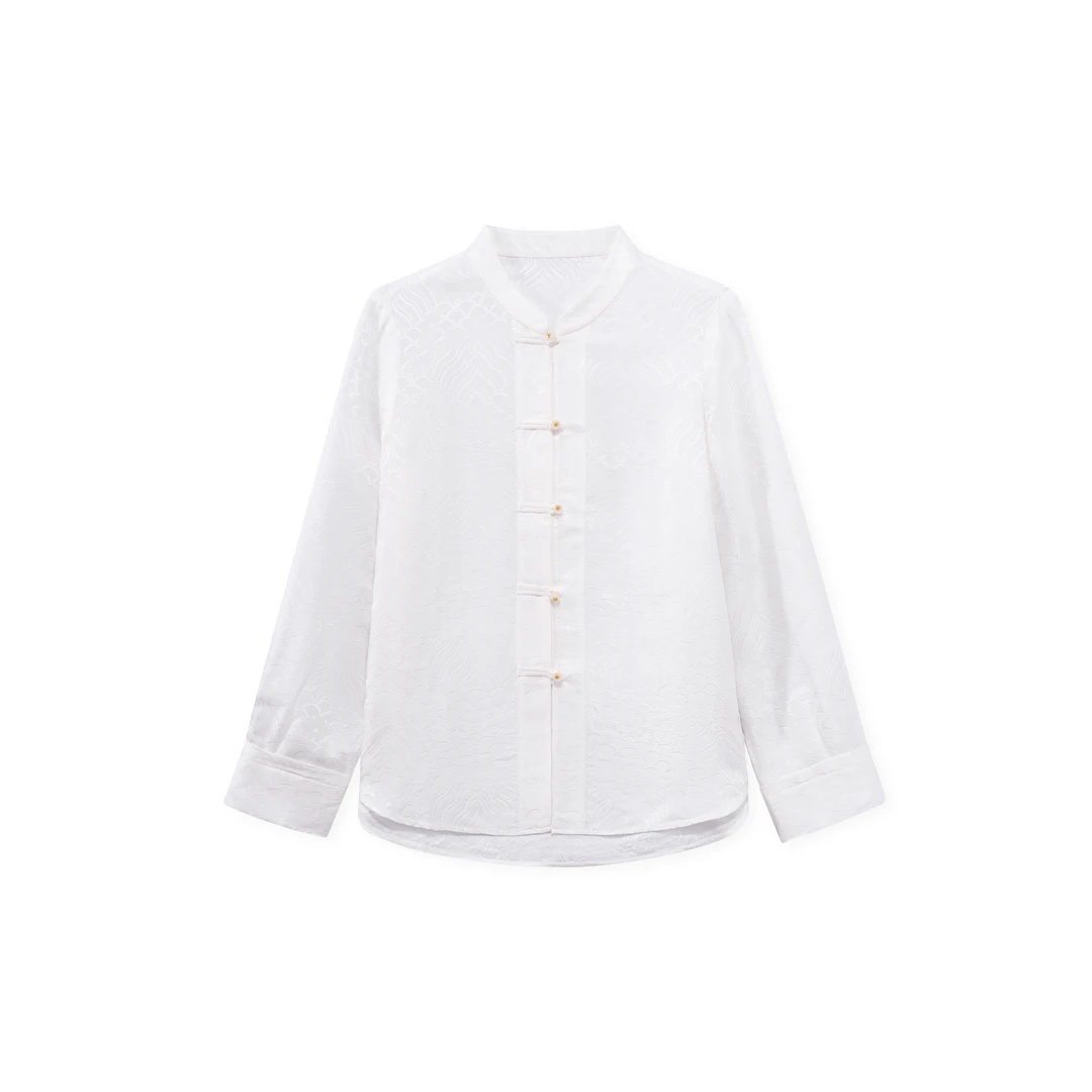 龙锦-YZQS252128新中式桑蚕丝中国风复古时尚气质百搭上衣女装