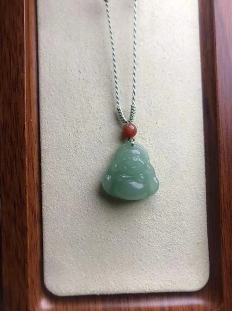 【新店福利】天然东陵玉佛公女款吊坠满绿弥勒佛福气满满多样性发货