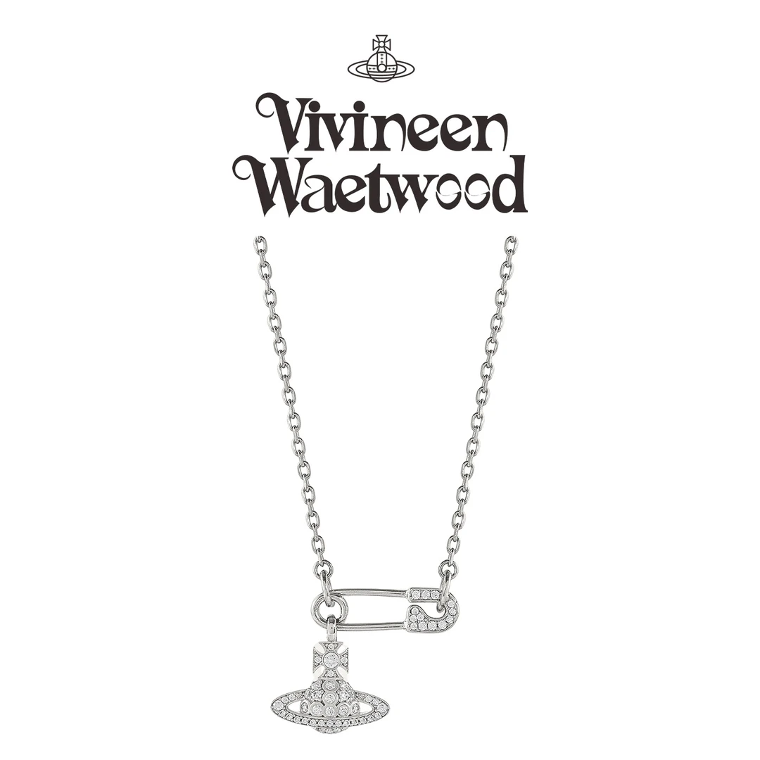 铜合金项链 Vivireer waetwssd 正品 回形针土星项链