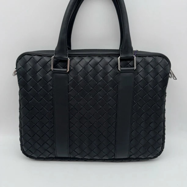 99新 BOTTEGA VENETA/葆蝶家 黑色编织款手提公文包/2236