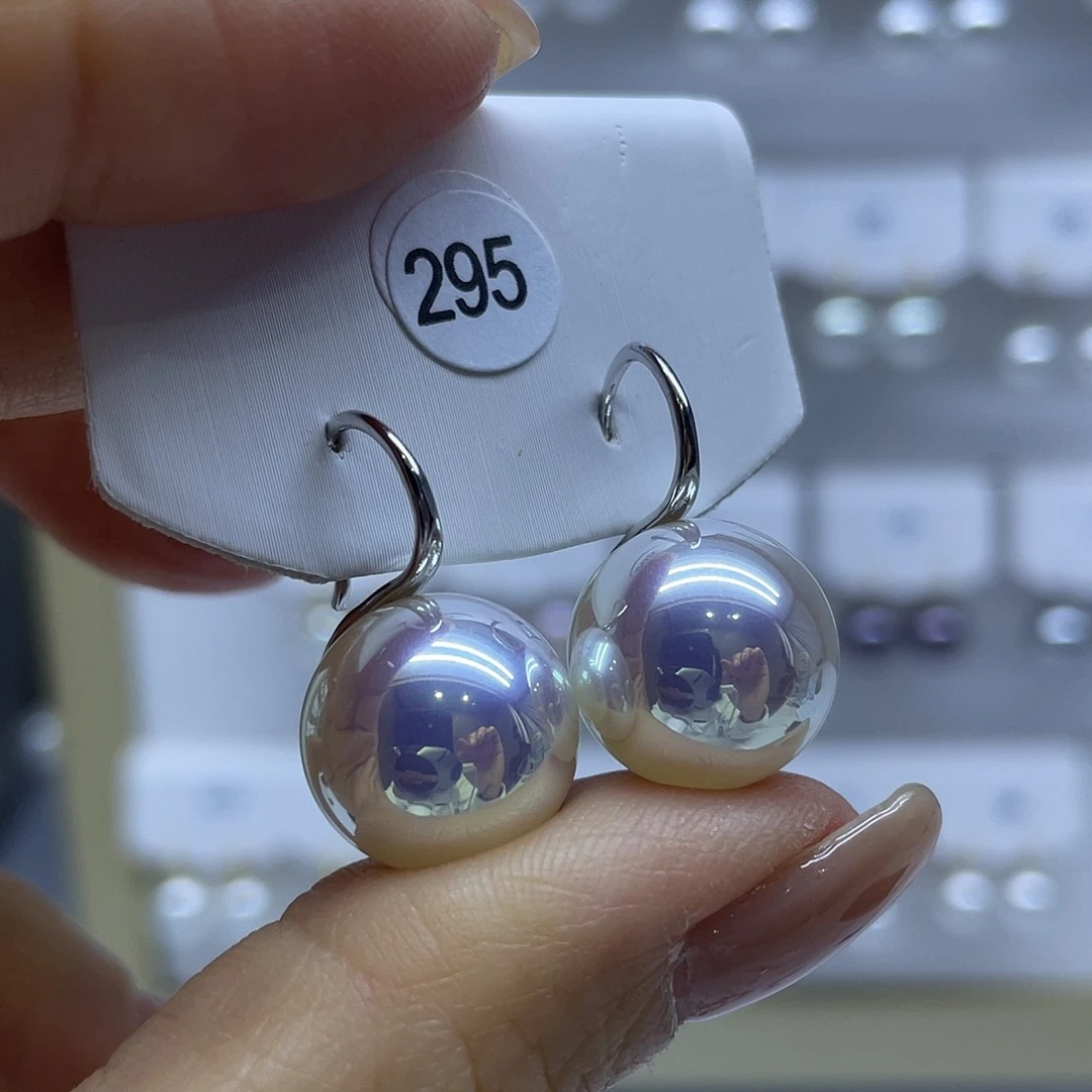 银S925镶嵌耳饰淡水珍珠