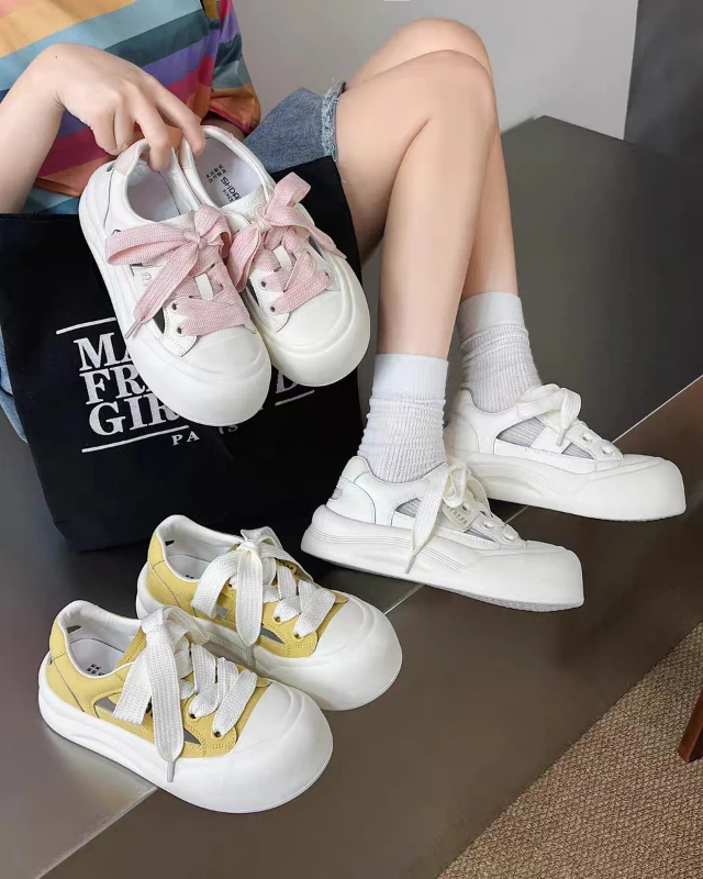 大码女鞋(40-43)夏季镂空透气日系ins时尚百搭低帮小白鞋8101