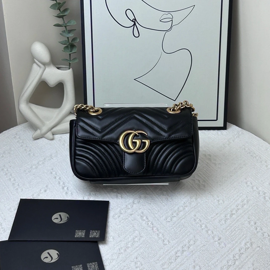 95新 GUCCI/古驰 马蒙22 黑金 037/23年/JW7167