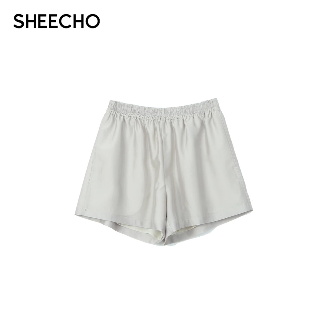 ASYUS设计师品牌25PF早秋纯色丝光短款休闲裤女短裤SHEECHO