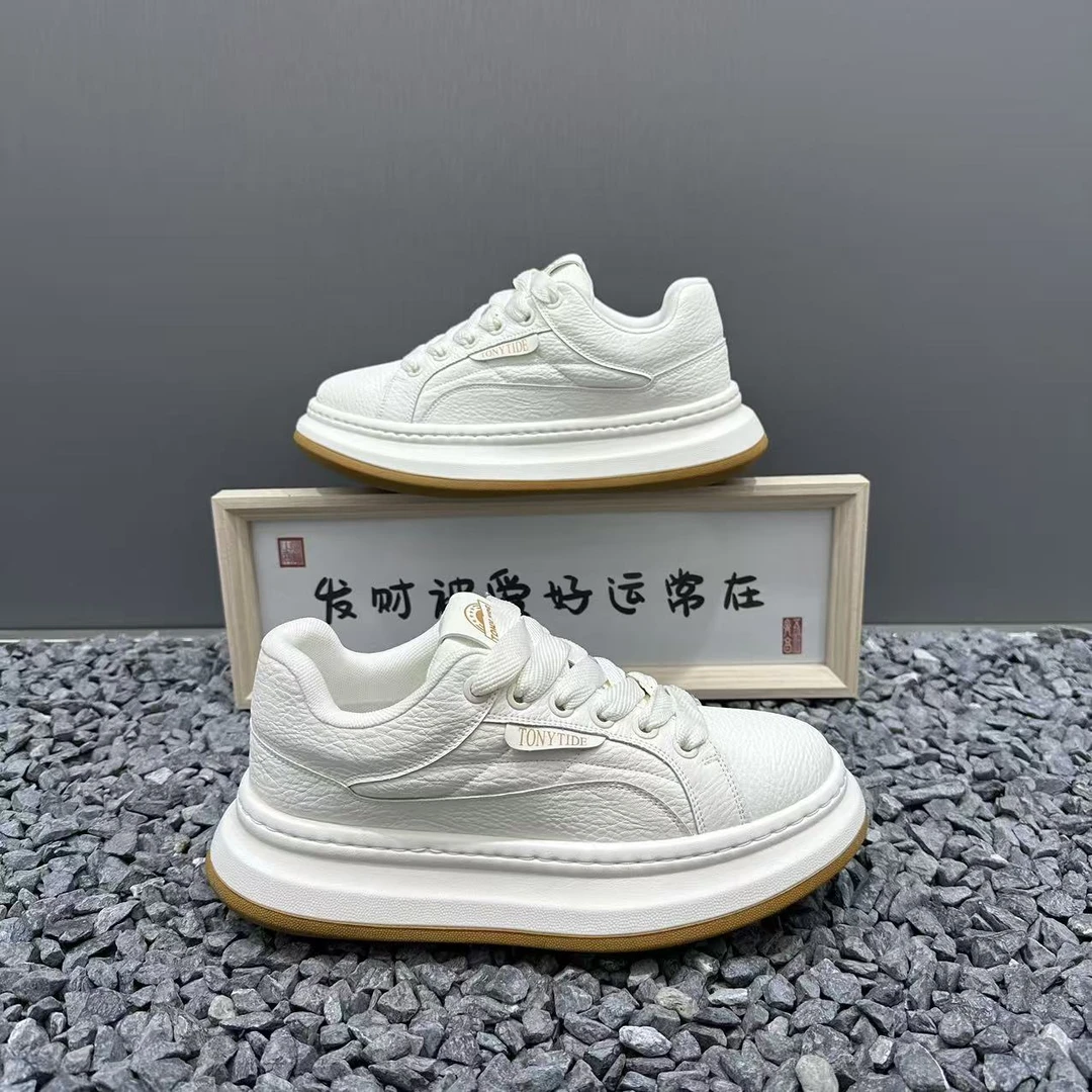 新款男士潮流厚底增高老爹鞋百搭时尚ins简约舒适软底运动休闲鞋