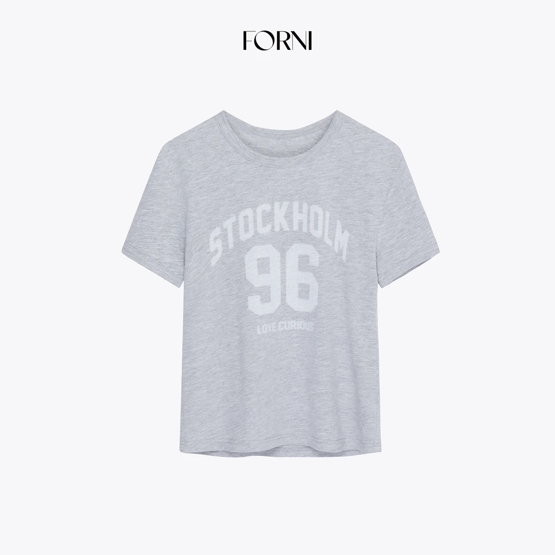 FORNI 硬核街头玩家 美式复古做旧字母印花双版本宽松T恤