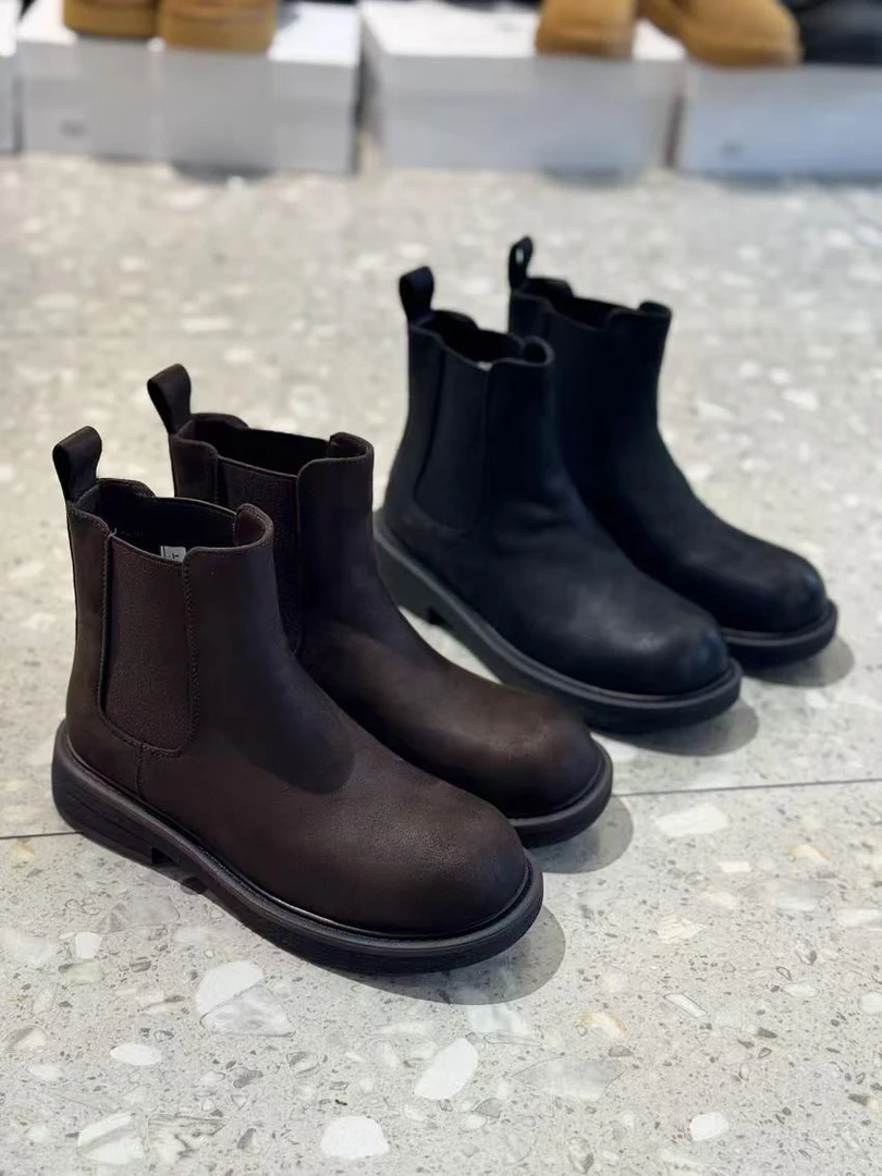 切尔西靴圆头秀气百搭短靴女鞋80-4015