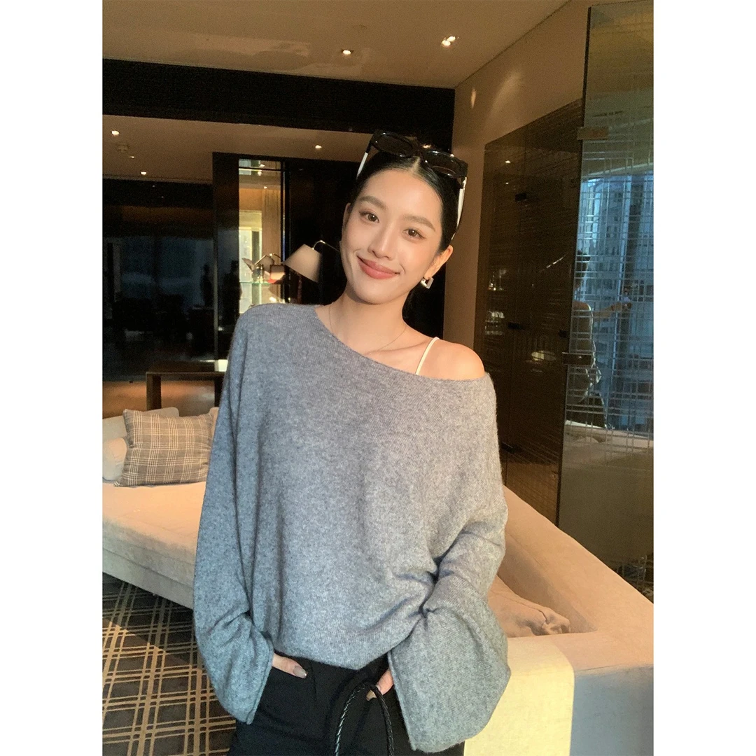 IAMJAM【9.25新品】“高级感灰色毛衣”百搭气质宽松显瘦圆领上衣