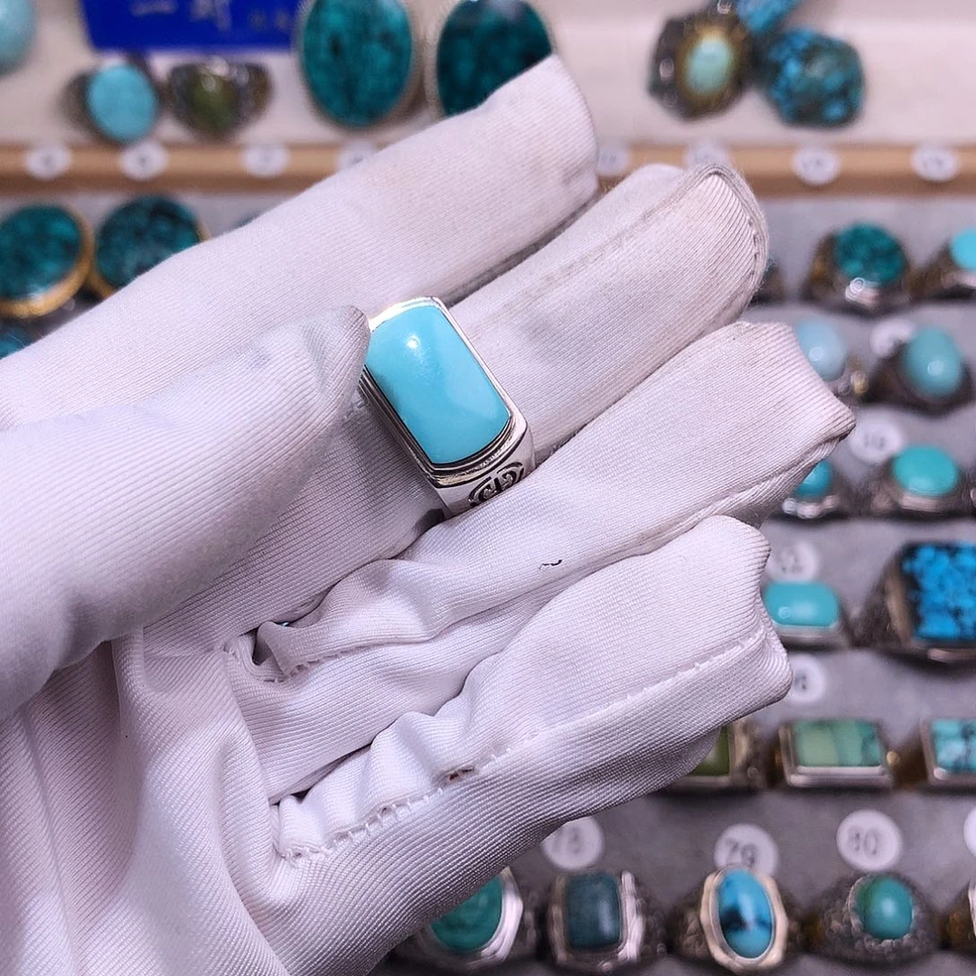 绿松石挂件银S925镶嵌凡***」