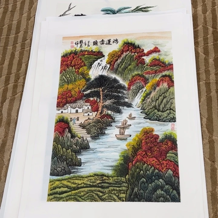 国画花鸟等多种鸟类的栖息