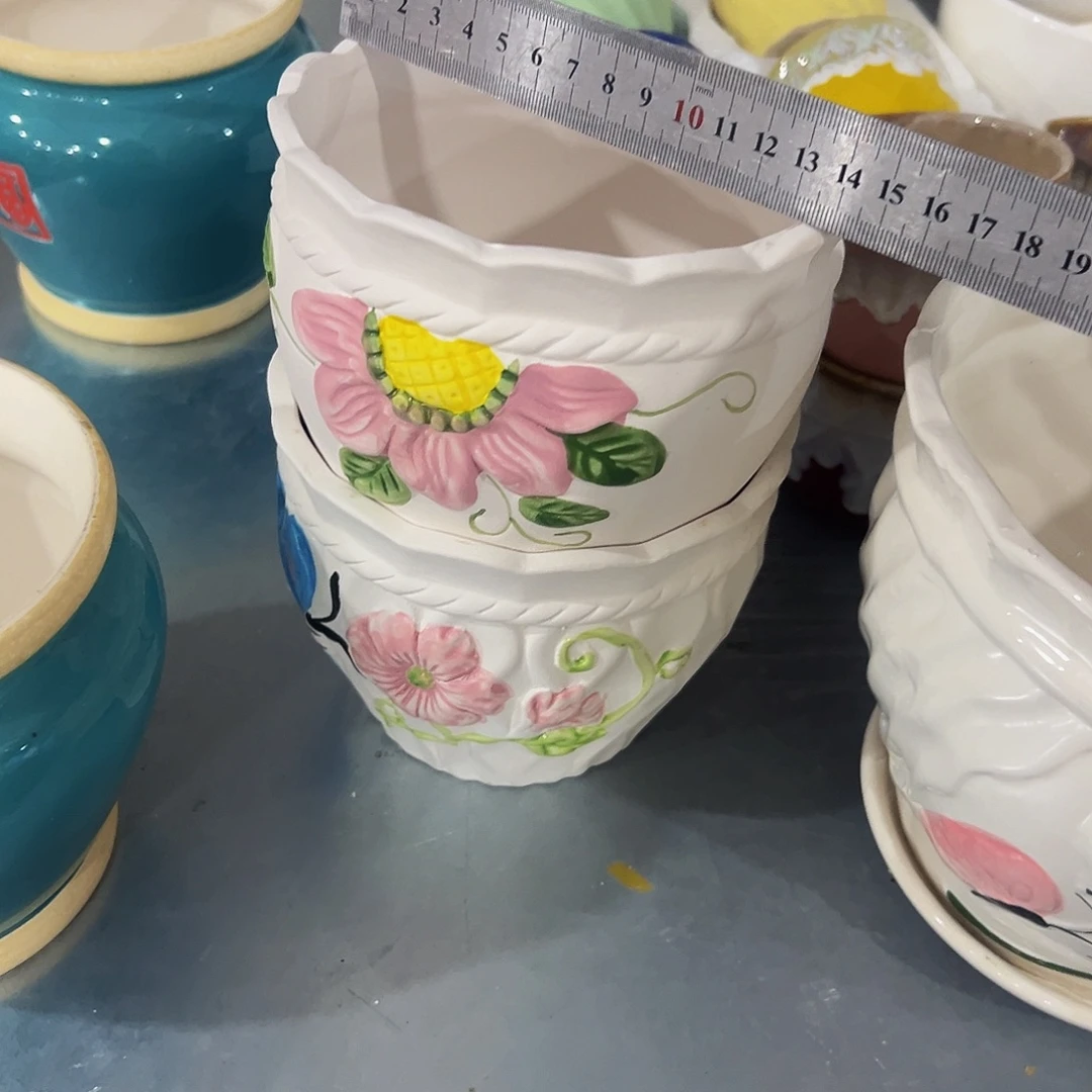 外贸尾单陶瓷花盆凑10米包邮