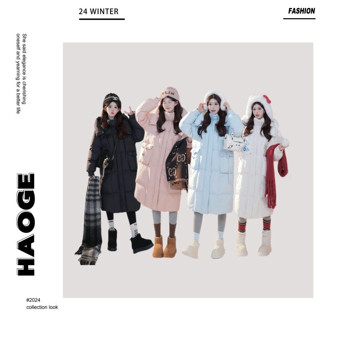 冰冰●白桃奥利奥2.0‘白鸭绒’羽绒服Q2YRF435中长款保暖时尚