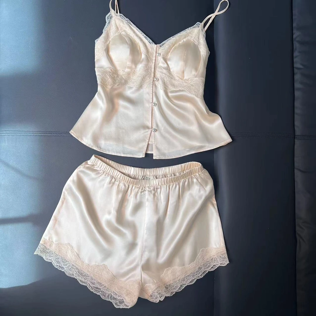 【日月禾】6A重磅100%桑蚕丝吊带短裤女T2395