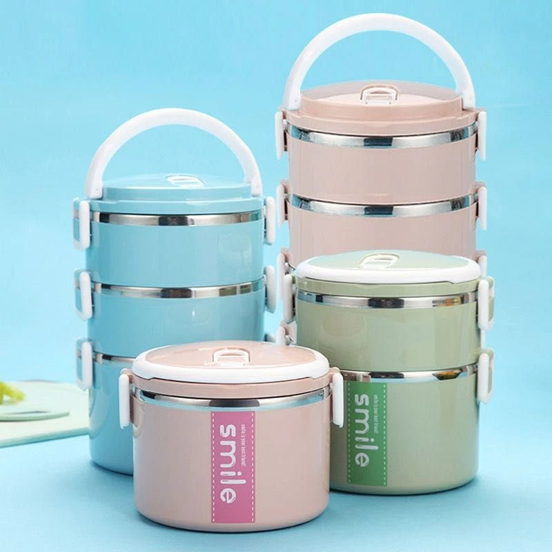 啊加高不锈钢保温饭盒上班族学生女多层便当盒保温桶分格饭盒手提