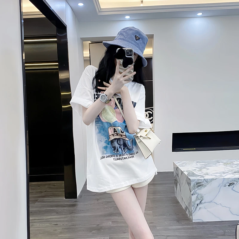 白色短袖女t恤夏季2025新款宽松显瘦高级小众漂亮不撞衫上衣女潮