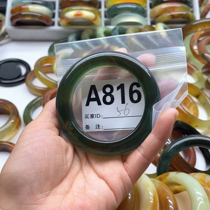 未镶嵌蛇纹石玉手镯沉**歌