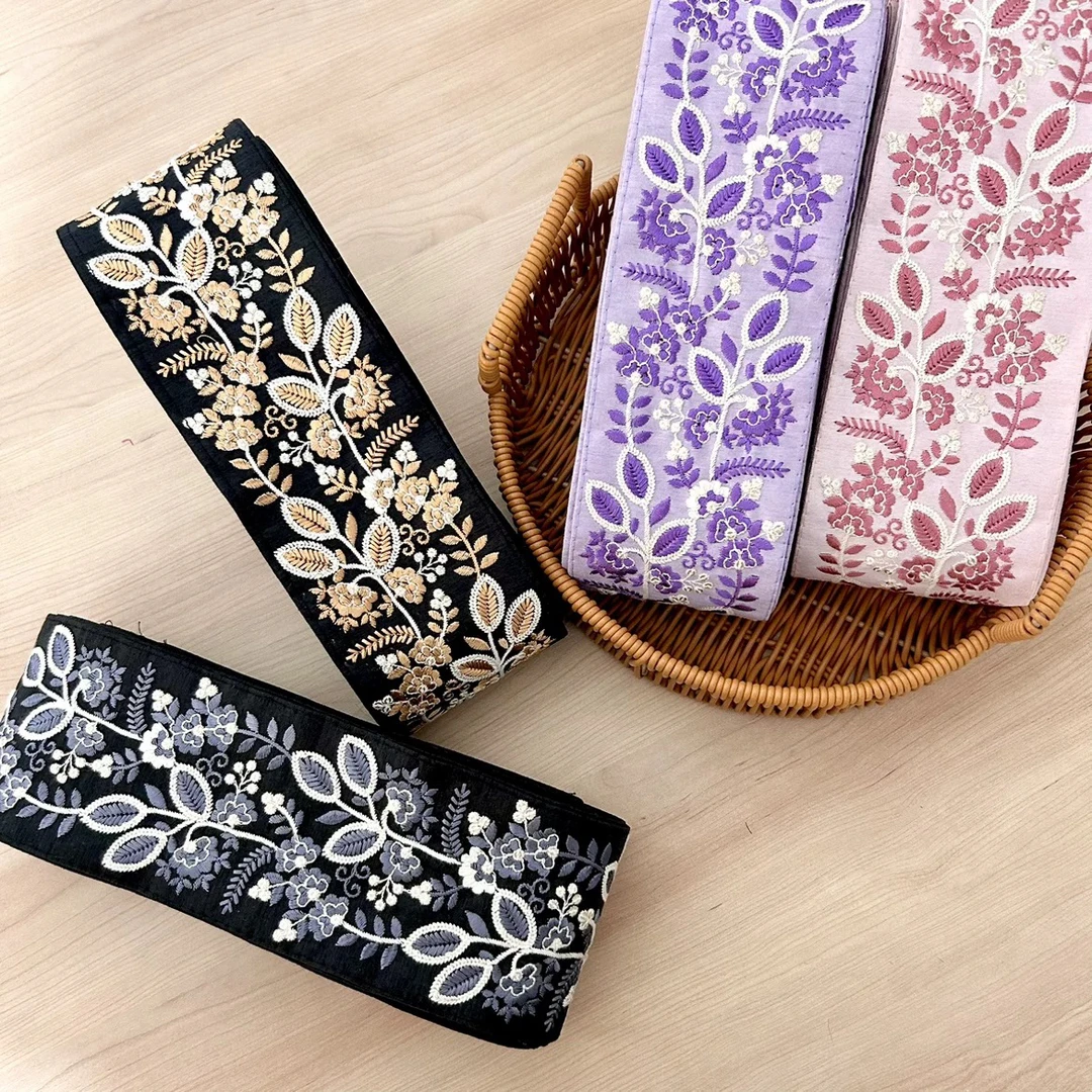 刺绣织带复古绣花纯棉民族花边diy服装辅料布料缝纫装饰8cm宽