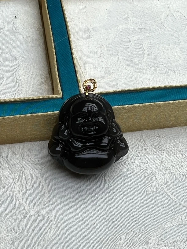 和田玉吊坠18k镶嵌Y276